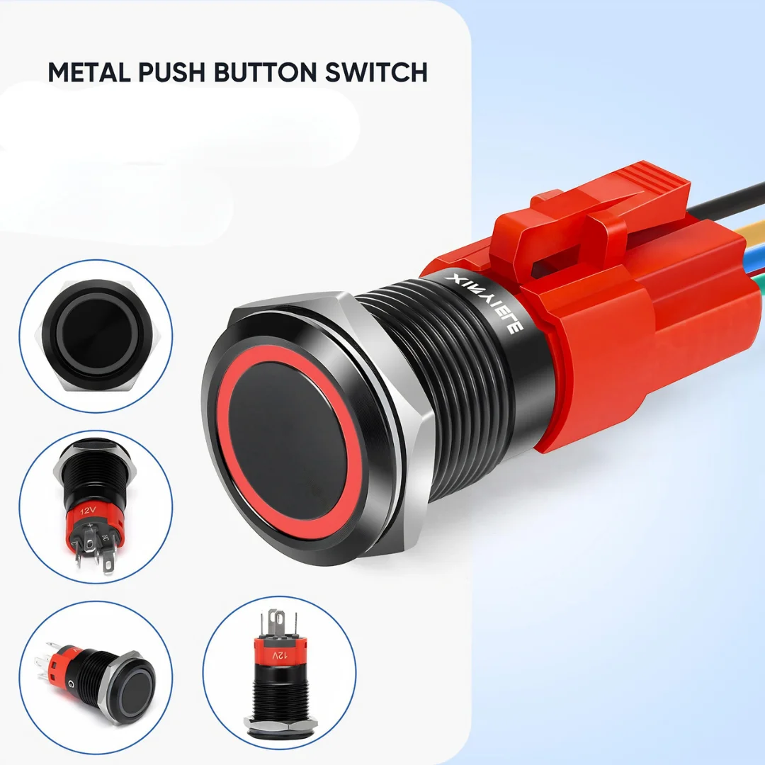 16mm Latching 12V Push Button Switch Waterproof LED On Off image 3