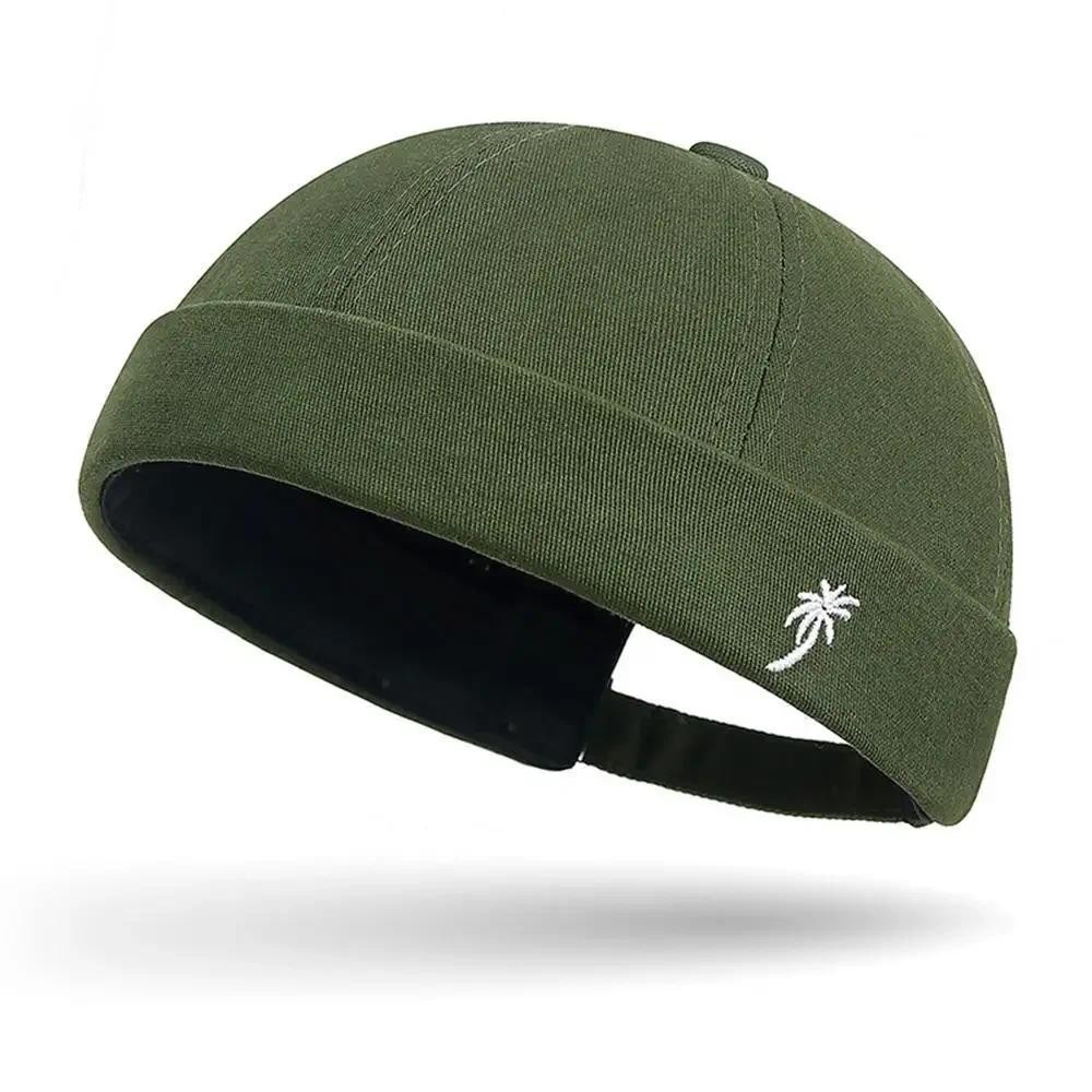 Beanie Hats Men Women Spring Autumn Landlord Hat Streetwear Hip Hop Brimless Hat Embroidered Coconut Tree Docker Cap Wholesale