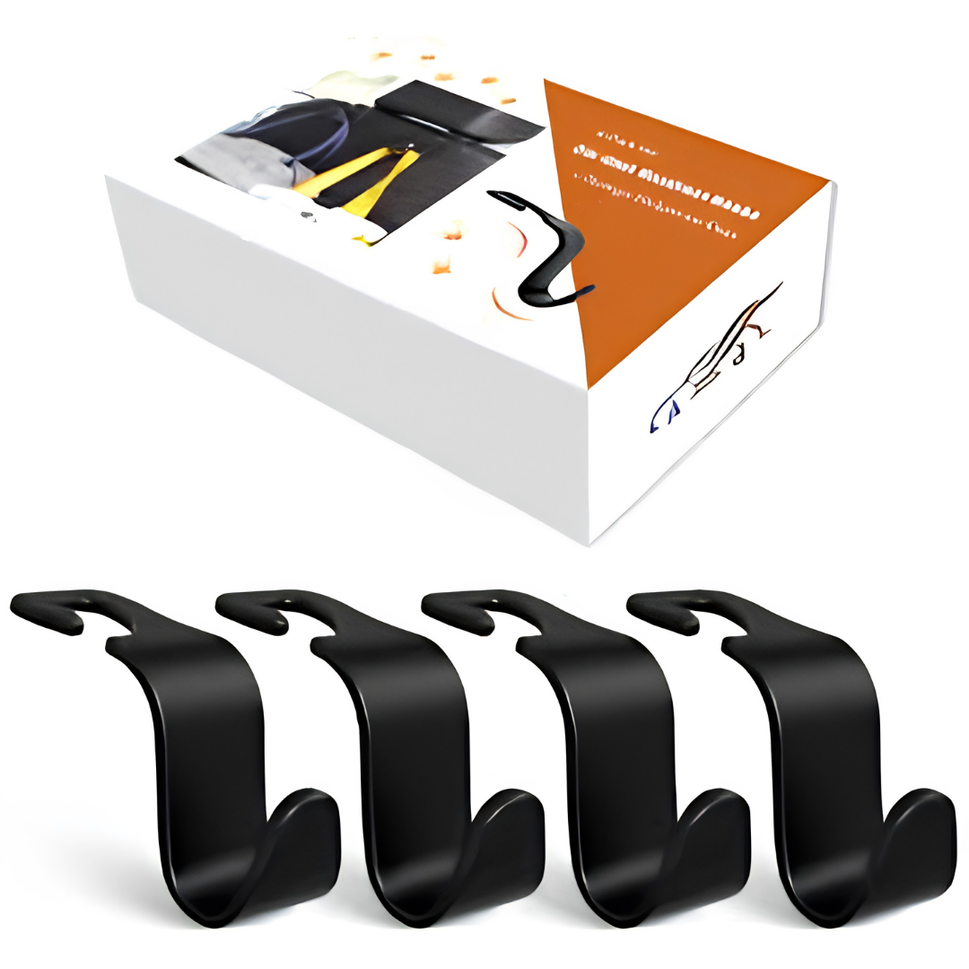 Car Seat Headrest Hooks 4 Pack Universal Hanger Storage Organizer