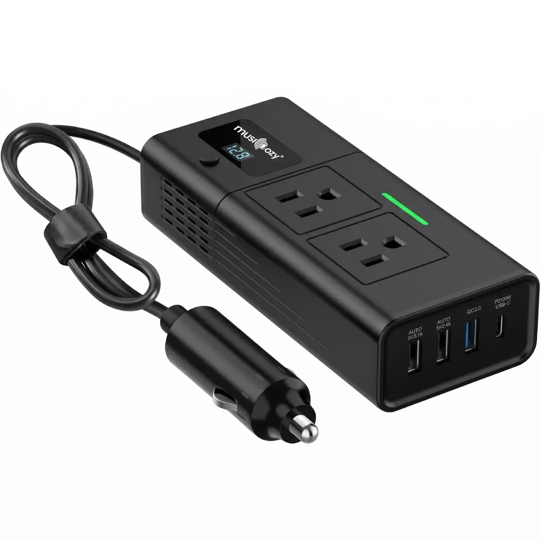 200W Car Power Inverter 12V to 110V AC Outlet with USB-C Charger image 5