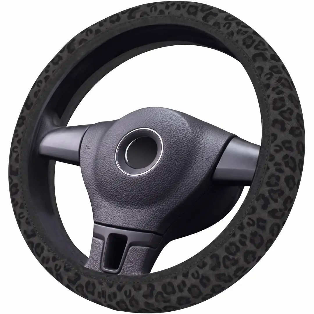 Leopard Print Steering Wheel Cover Universal 15 Inch Non-Slip Neoprene image 4