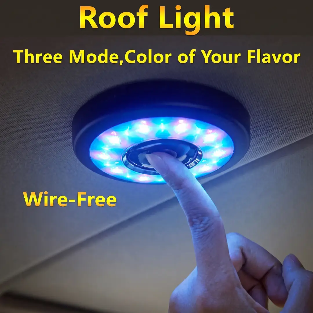 Rechargeable Car Ceiling Roof Light with 3 Color Modes image 4
