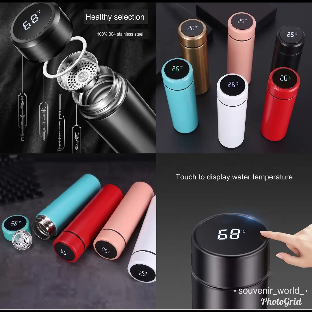 500ml Smart Thermos Bottle Stainless Steel LCD Temperature Cup image 1