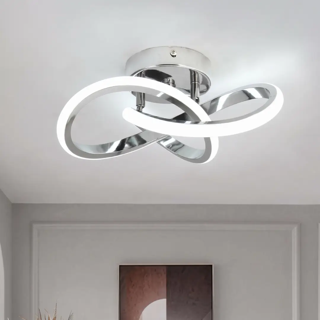 Modern Acrylic LED Ceiling Light Fixture 6000K Cool White