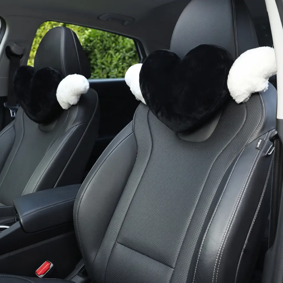 Heart Shaped Car Headrest Pillow with Angel Wings Neck Cushion image 6