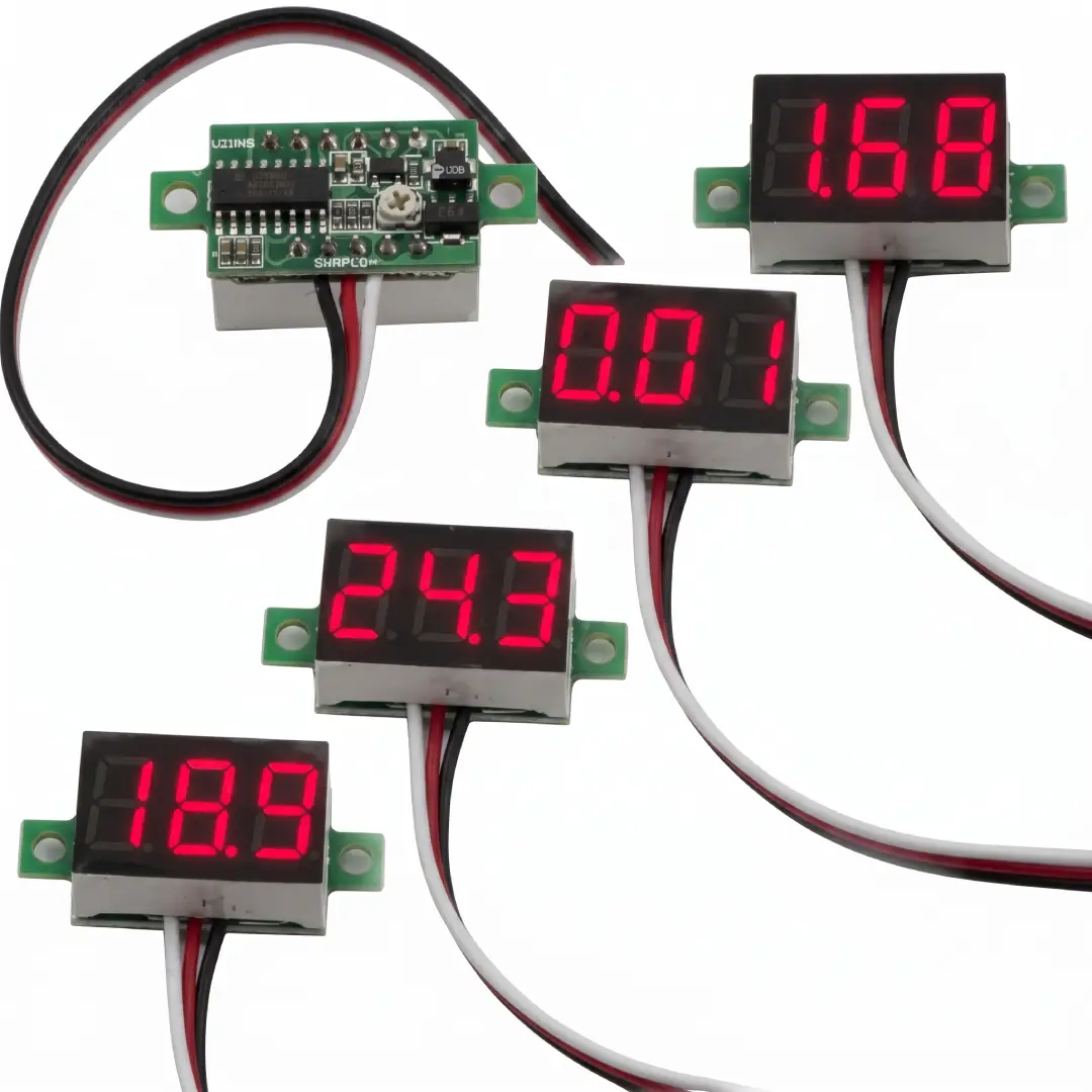 bayite 5 Pack DC 0-30V Mini Digital Voltmeter Gauge image 1