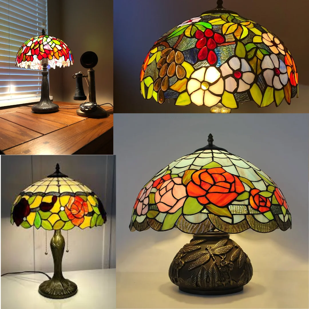 Tiffany Style Stained Glass Lamp Shade Replacement 16 Inch image 2