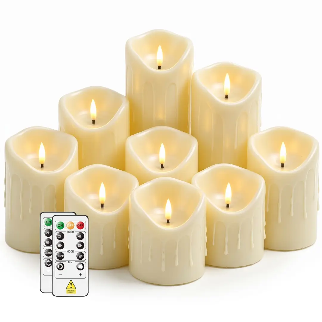 9-Piece Black Flameless LED Candles with Remote & Timer image 8