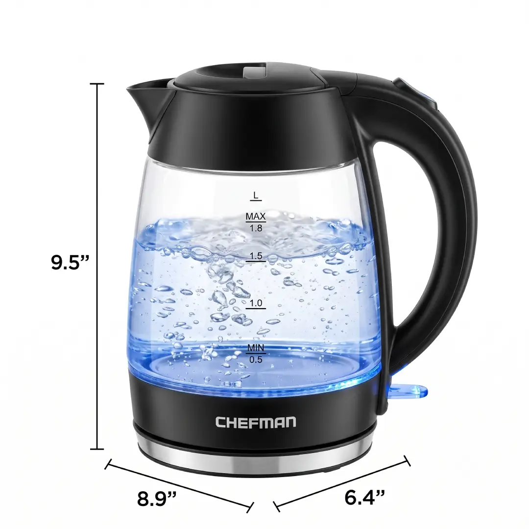 Chefman 1.8L Electric Glass Kettle 1500W image 2