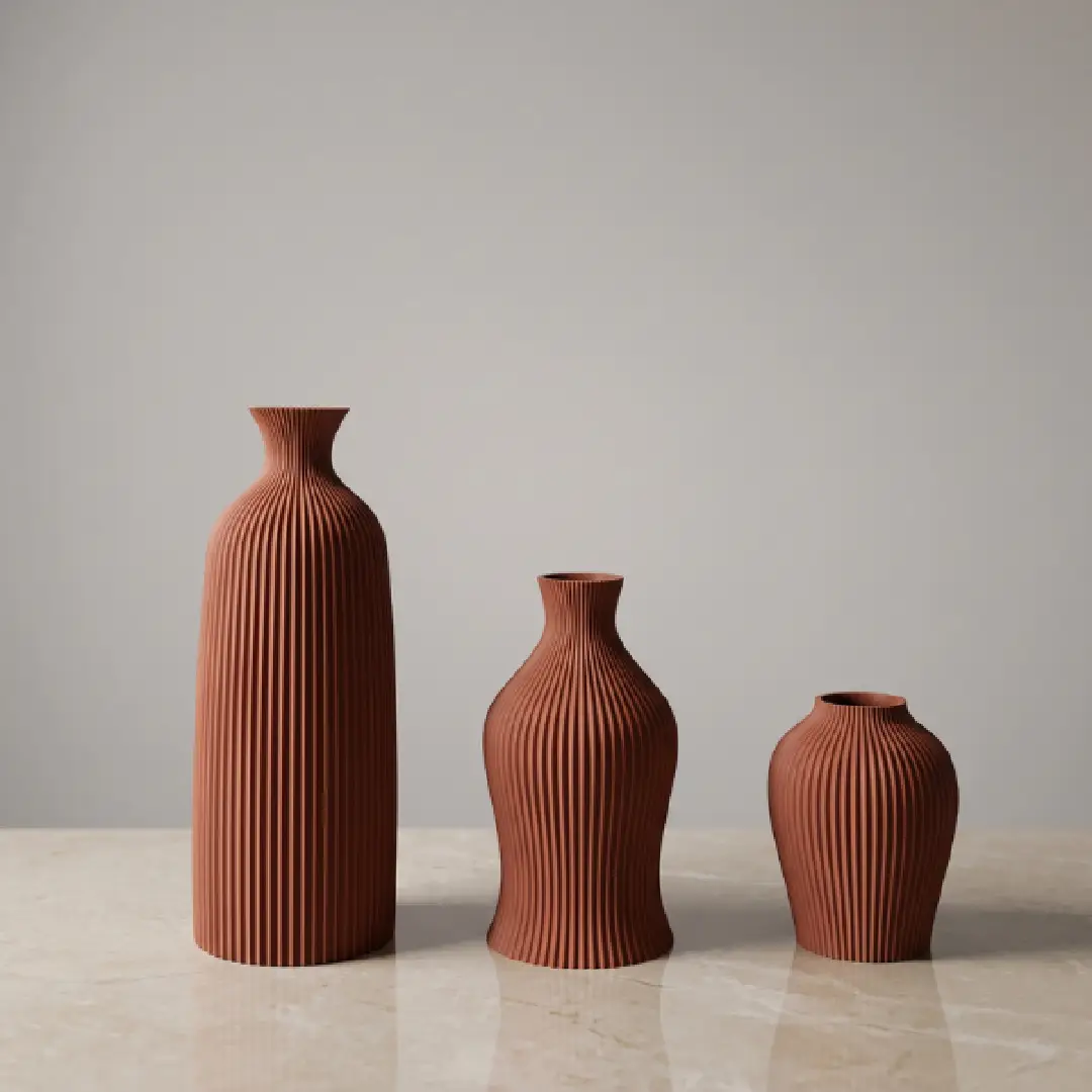 3-Piece Artistic Decorative Vase Set, Elegant Dry Flower Ornaments for Home, Office & Holiday Decor image 6