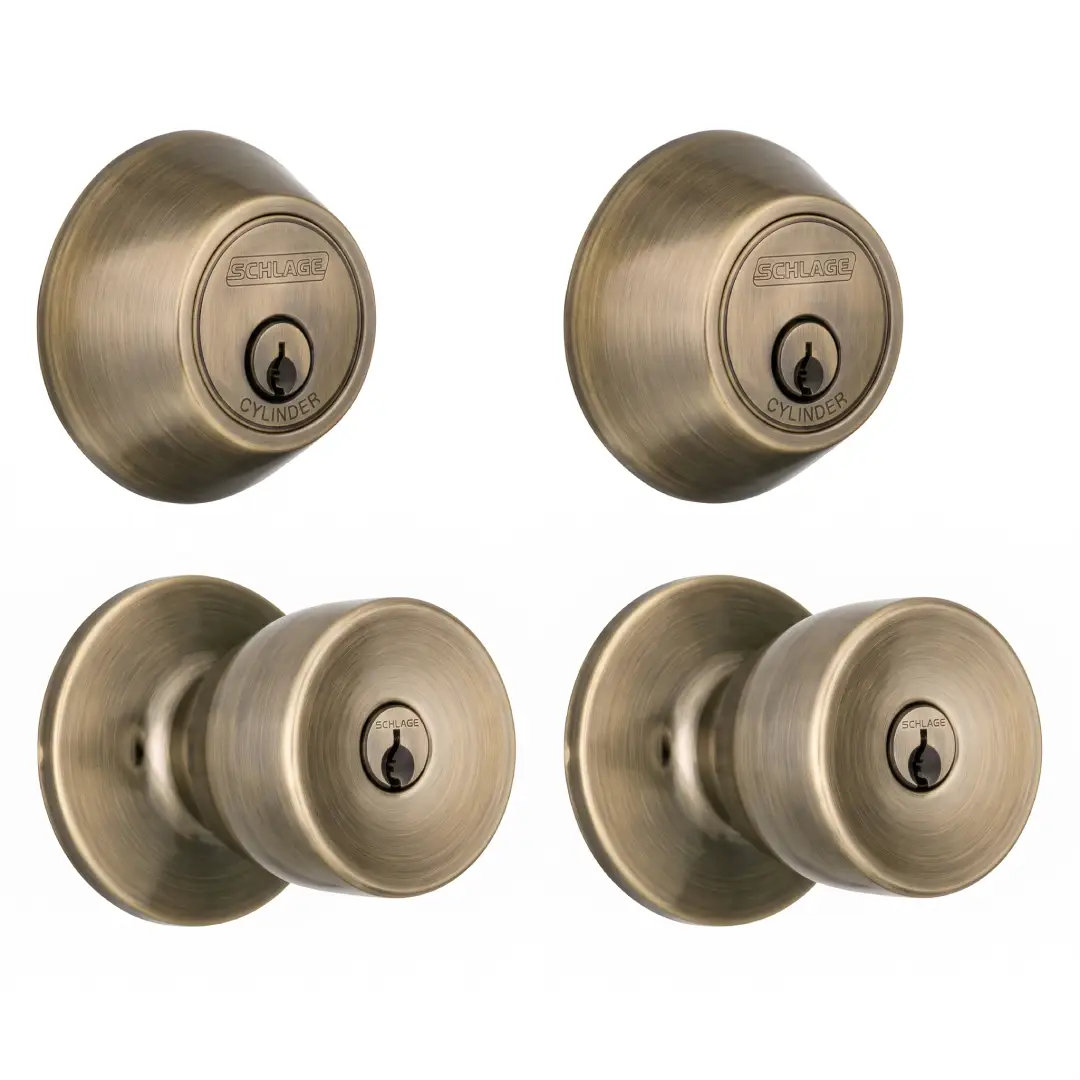 BRINKS Keyed Entry Door Knob and Deadbolt Set 2 Pack