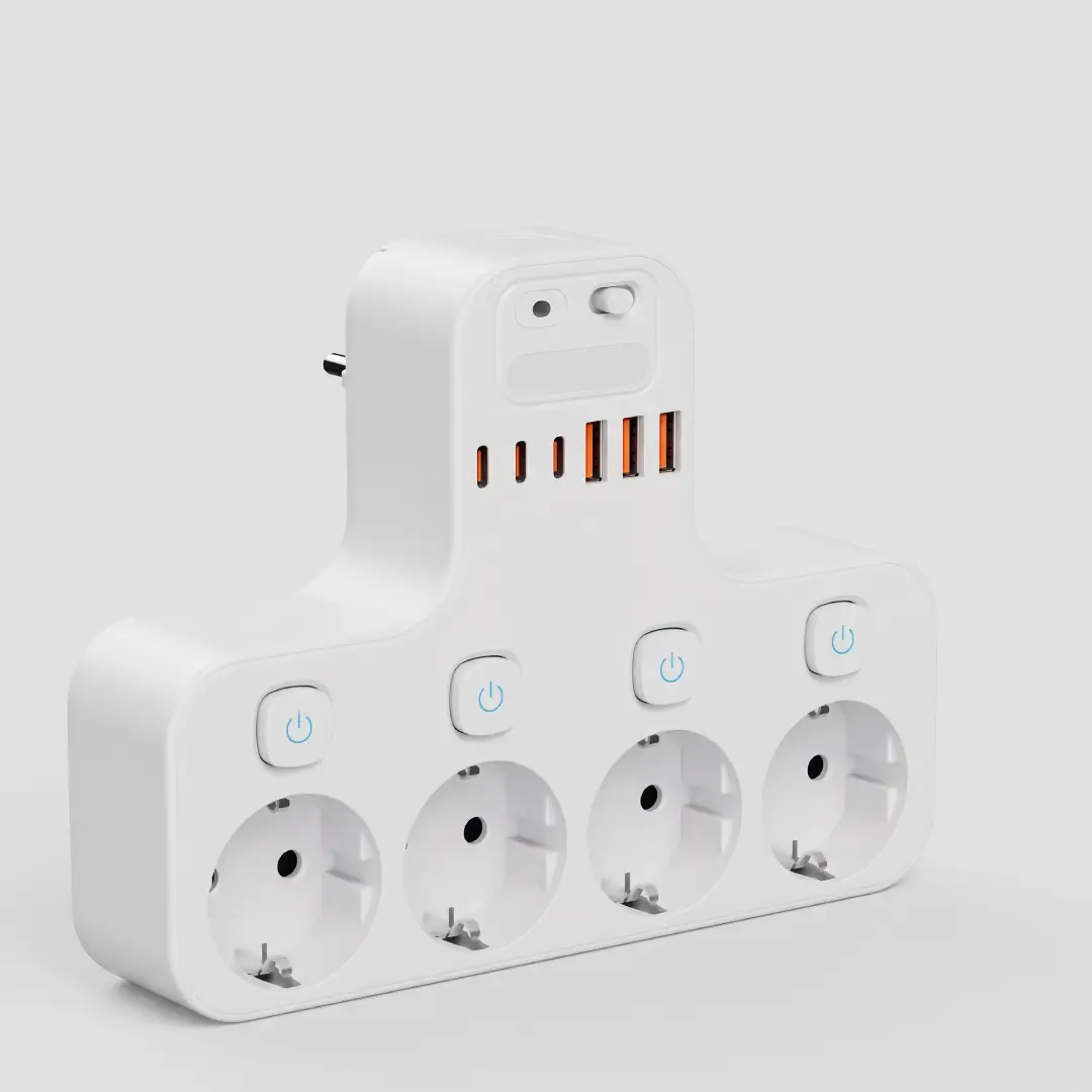 4000W EU Plug Power Strip with USB-C Ports, Independent Switches & Smart Night Light image 9