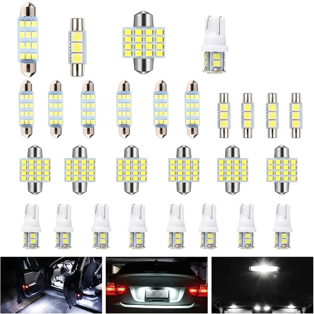 24 Set White Car LED Bulb Kit for Interior and License Lights image 3