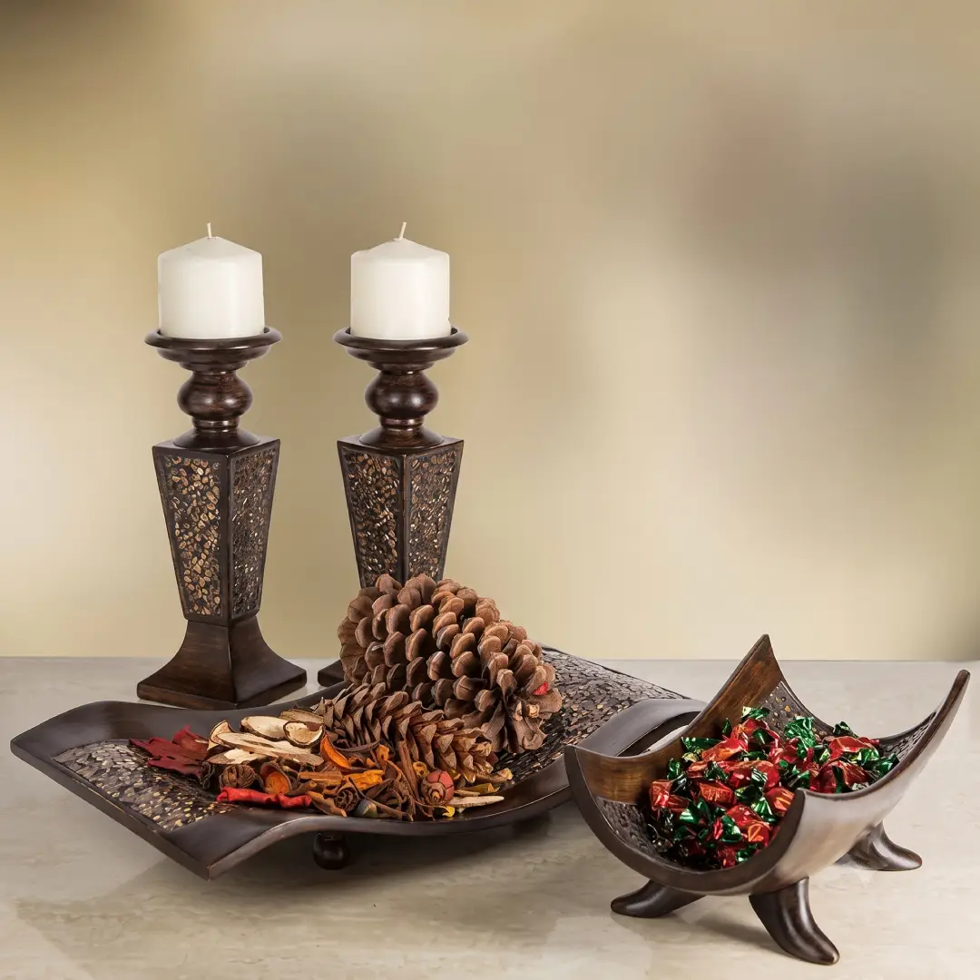 Creative Scents Schonwerk Brown Mosaic Centerpiece image 2