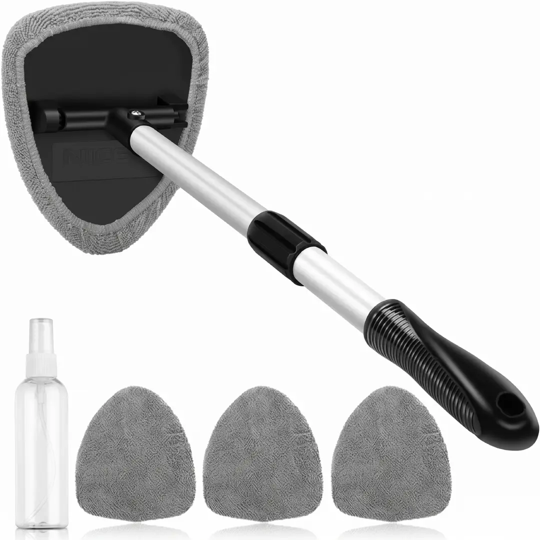Car Windshield Cleaning Tool with Microfiber Pads image 2