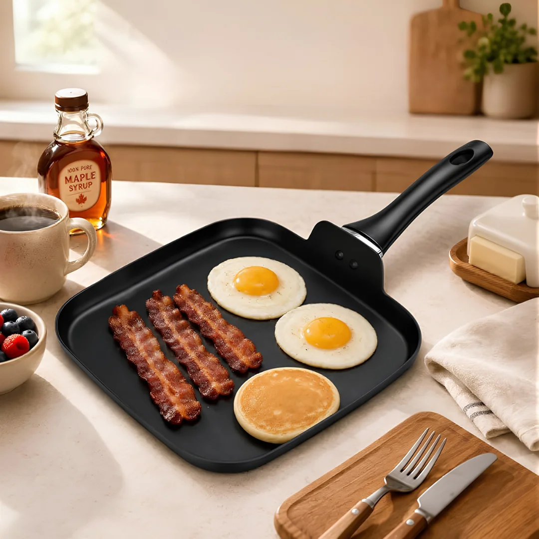 10 Inch Nonstick Square Griddle Pan for Eggs and Breakfast image 2