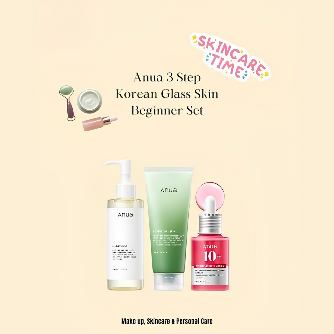 Anua 3-Step Glass Skin Beginner Set Korean Skincare Routine