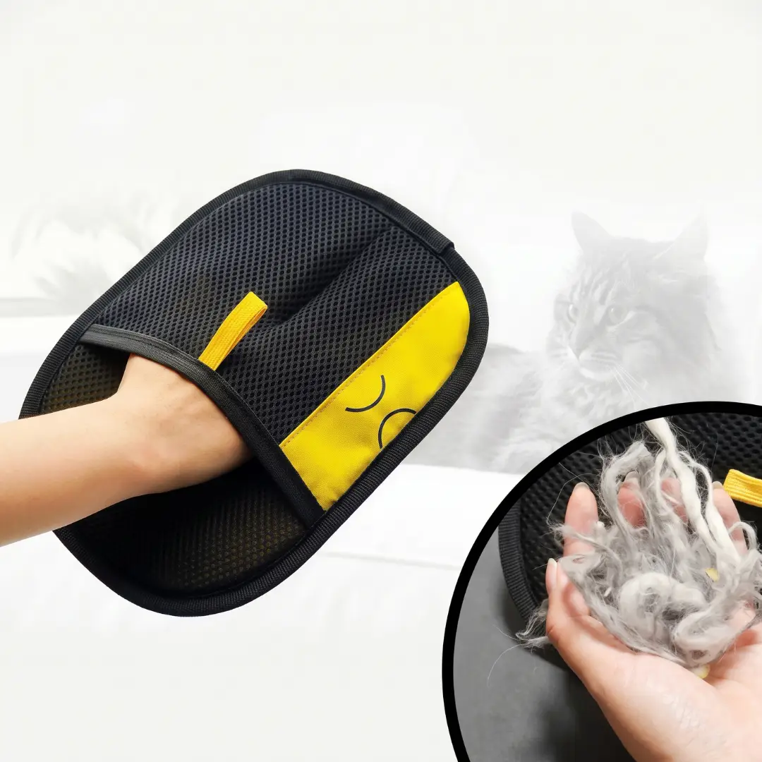 2-in-1 Pet Hair Remover Glove & Lint Roller for Cats & Dogs, Reusable Washable Grooming Tool for Pet Fur Removal image 2