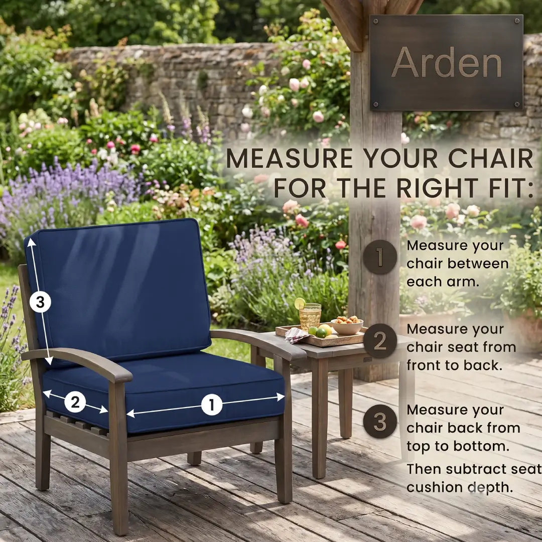 Arden 24x24 Outdoor Deep Seat Cushion Set Sapphire Blue image 3