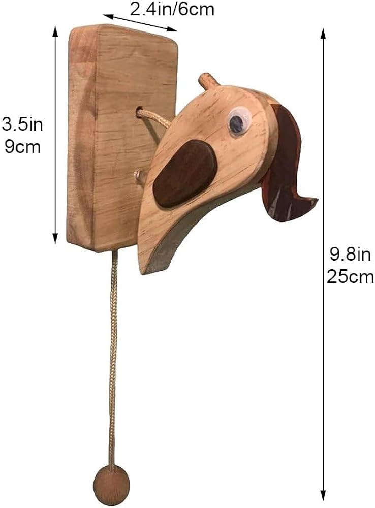 Vintage Wooden Doorbell Chime with Decorative Woodpecker Design image 2