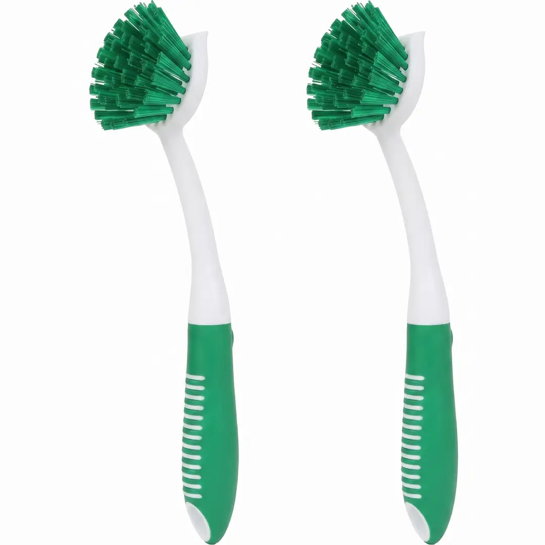 Dish Brush with Handle 2 Pack Kitchen Scrub Brushes for Pots and Pans image 1