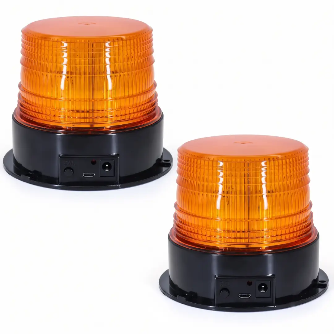 2 Pcs Magnetic LED Warning Beacon Lights Amber Strobe image 5