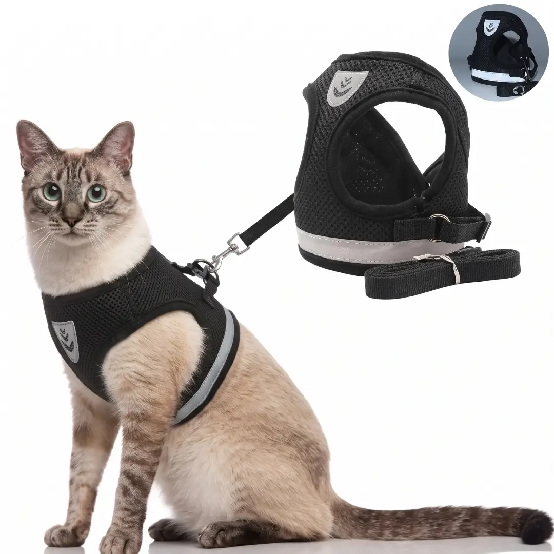 Adjustable Reflective Cat Harness and Leash Set image 2