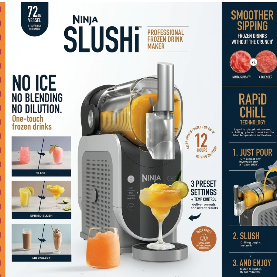 Ninja SLUSHi Professional Frozen Drink Maker – 88oz, RapidChill Technology, FS301 image 4