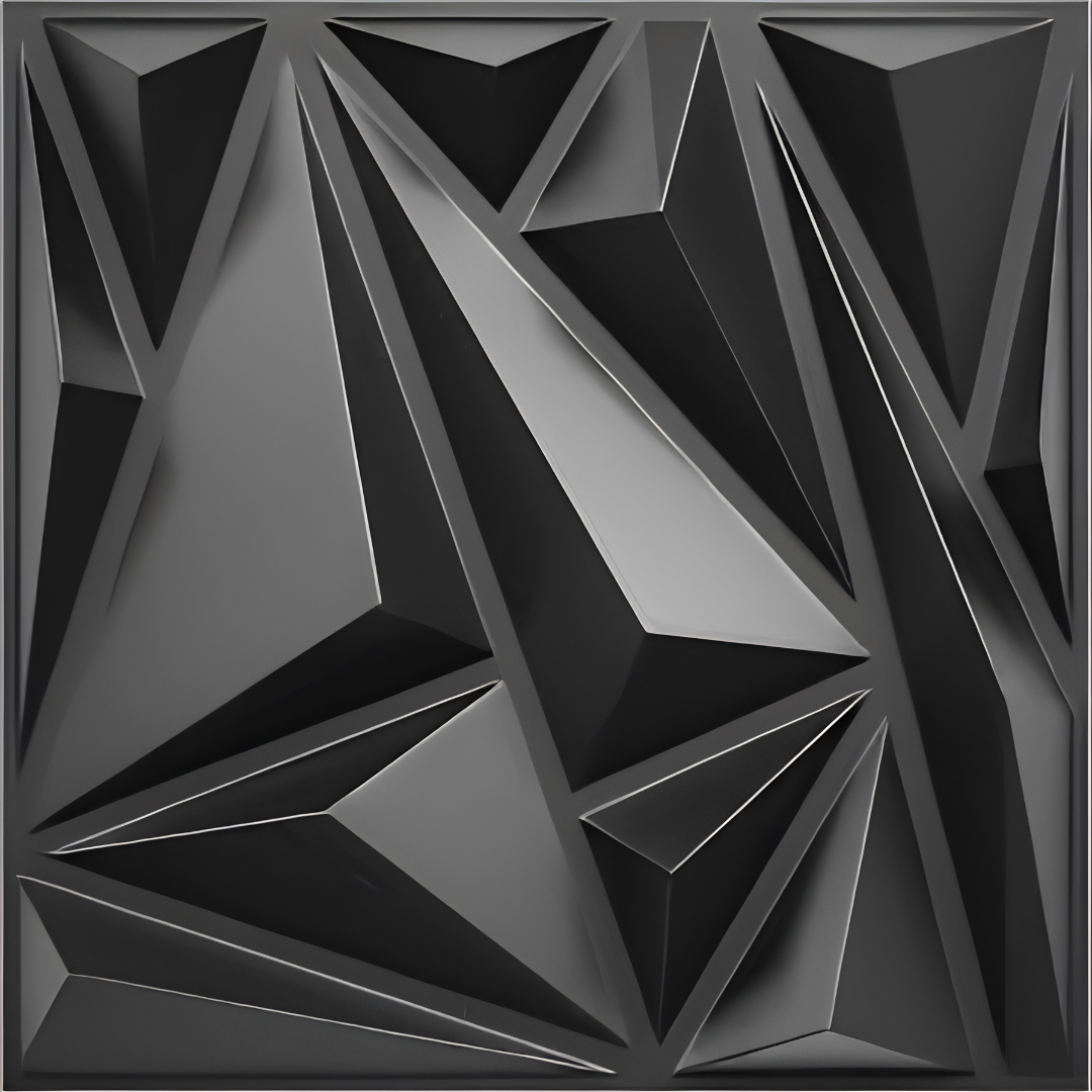 33 Pack Black 3D PVC Diamond Wall Panels 12x12