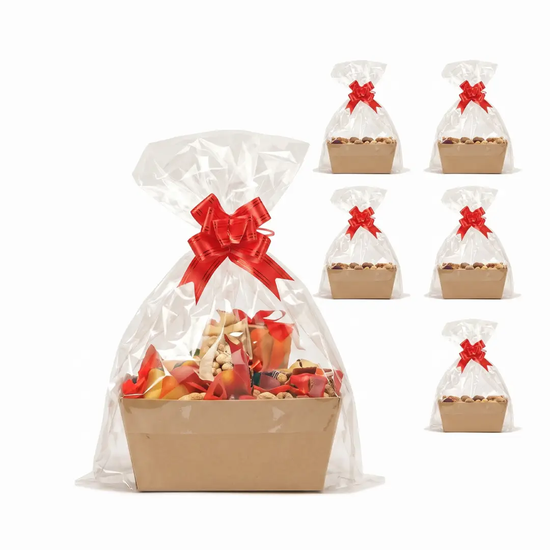 50 Pcs Empty Gift Basket Set with Bags and Pull Bows image 7