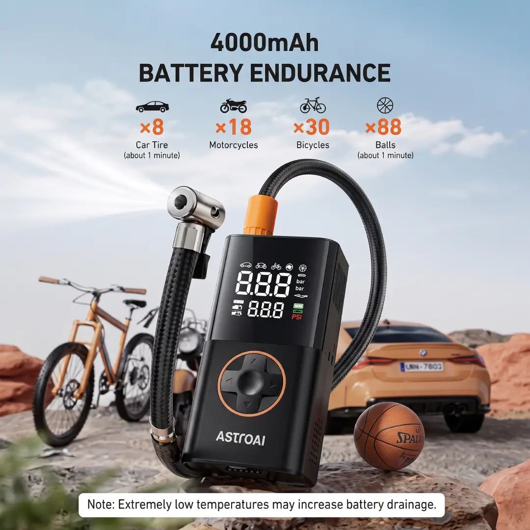 AstroAI L7 Cordless Tire Inflator Portable Air Compressor image 2