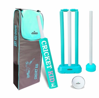 jaspo Cricket-Kid Complete Cricket Set for Kids Perfect Introduction to Cricket for Young Players,Plastic Bat for Practice&Initial Training of Beginners&Learners (Size-1 (Age 2 to 5 Yrs)),Multicolor