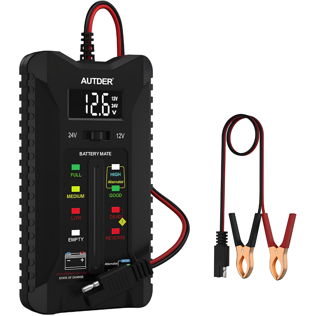 12V Car Battery and Alternator Tester with LCD Display