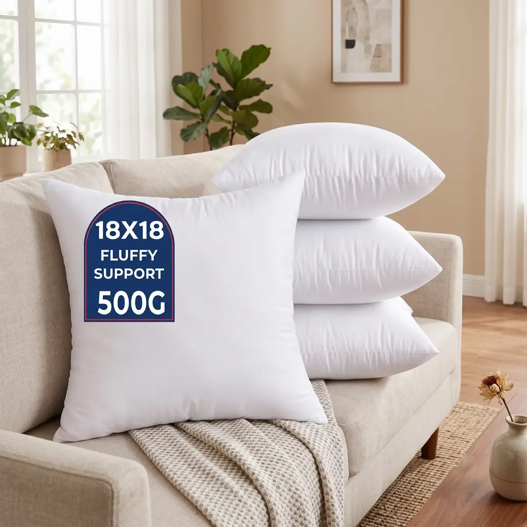 4 Pack 45x45 Throw Pillows High-Rebound Sofa Cushions image 4