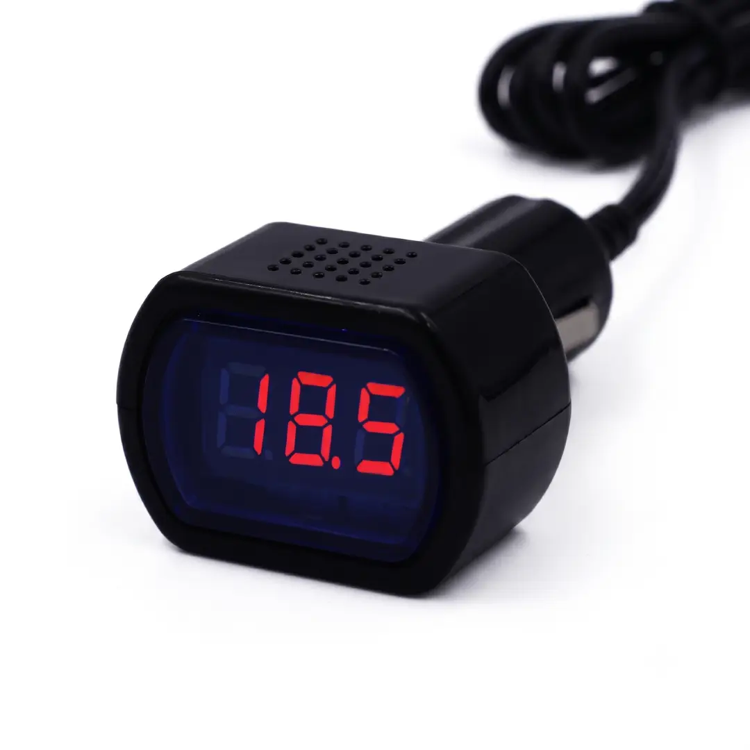 Car LED Cigarette Lighter Voltage Meter with Digital Display image 1