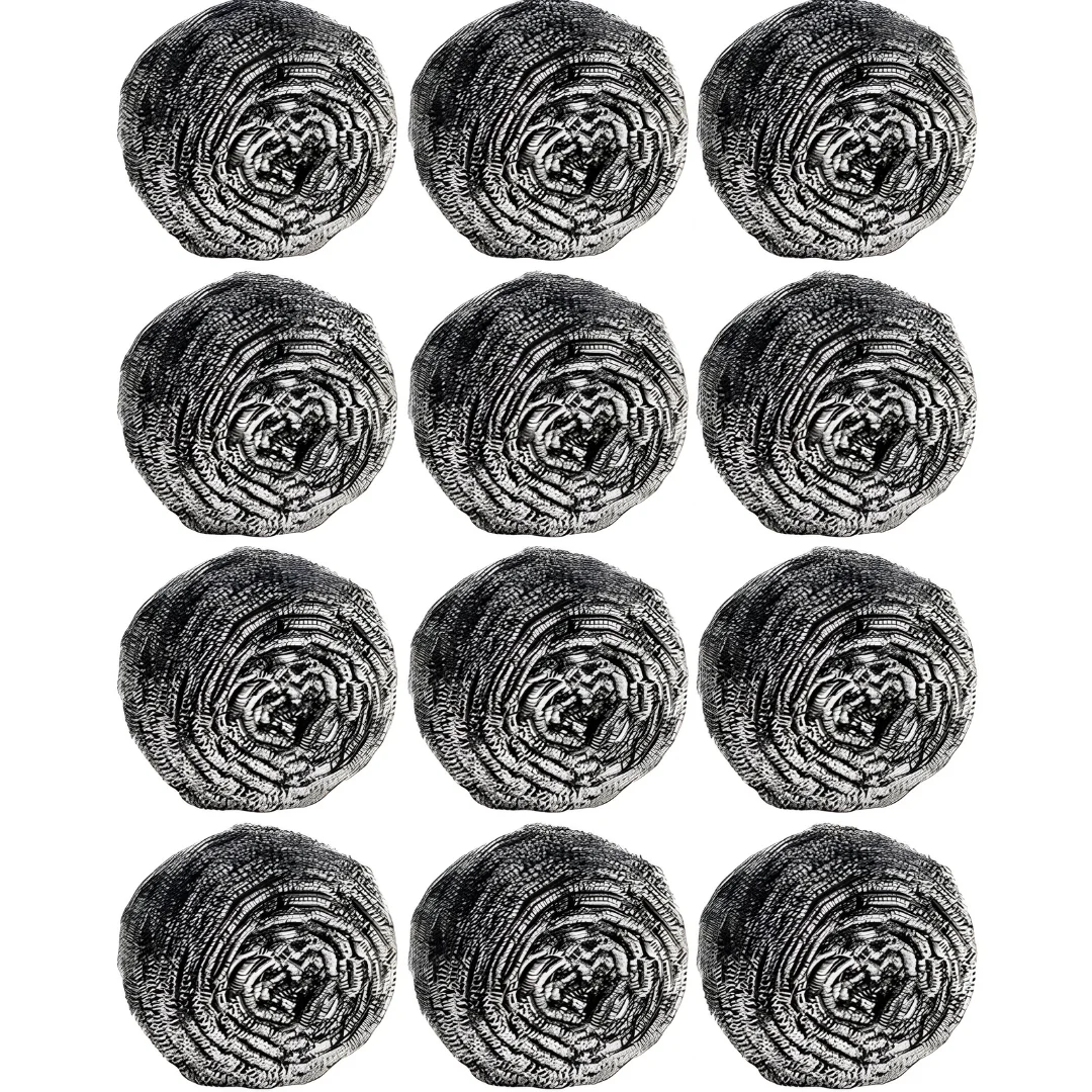 12 Pack Steel Wool Scrubber Pads for Dishes Pots and Pans image 1