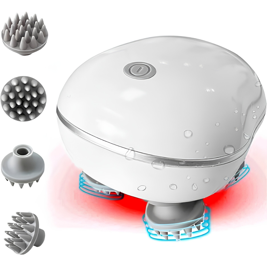 Electric Scalp Head Massager with Red Light and Vibration
