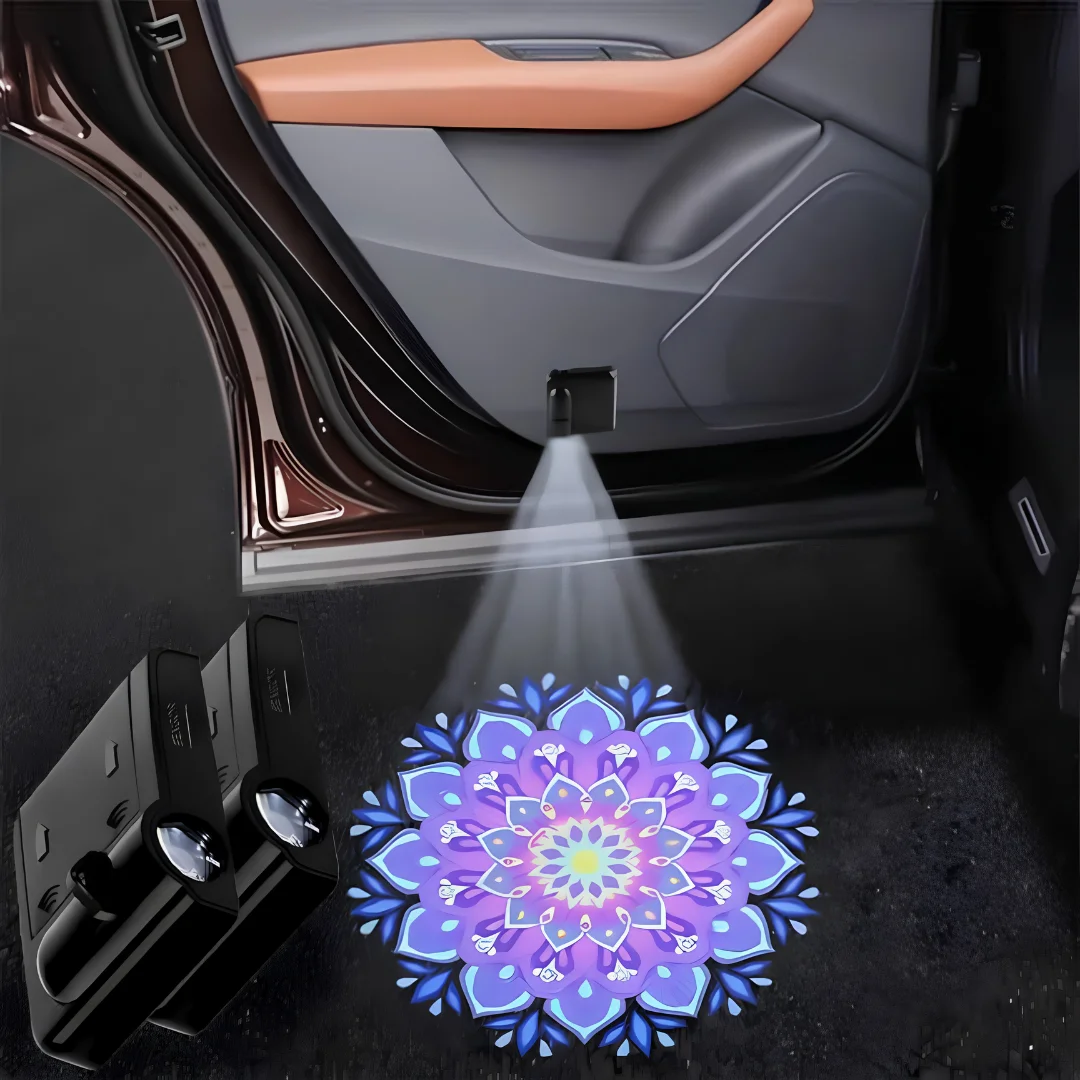 Mandala Purple Lotus Car Door Projector Lights 2 Pcs image 2
