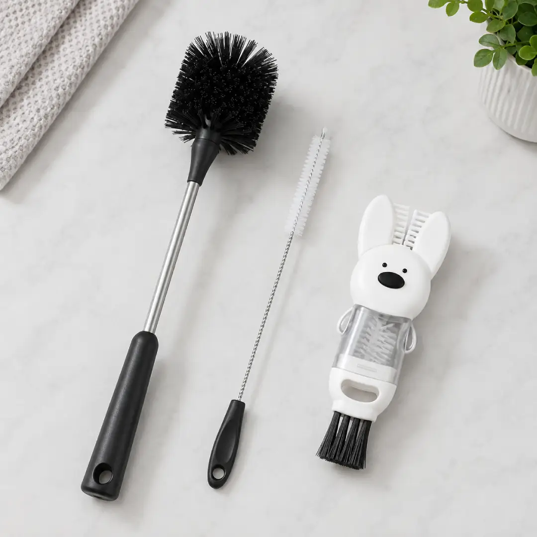 3 Pack Bottle Brush Set with Straw and Lid Cleaner image 3