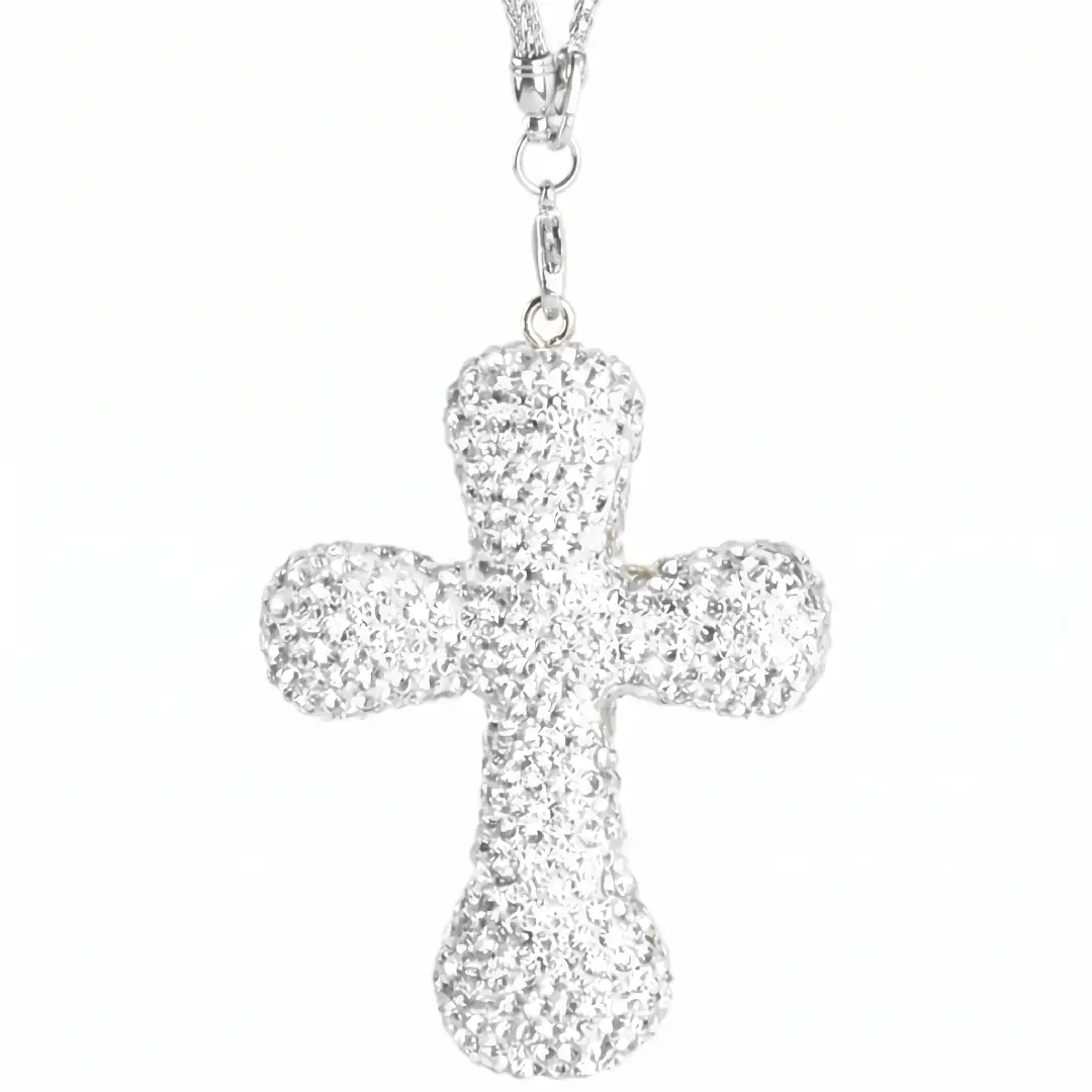 Bling Cross Car Mirror Pendant Rhinestone Rear View Charm