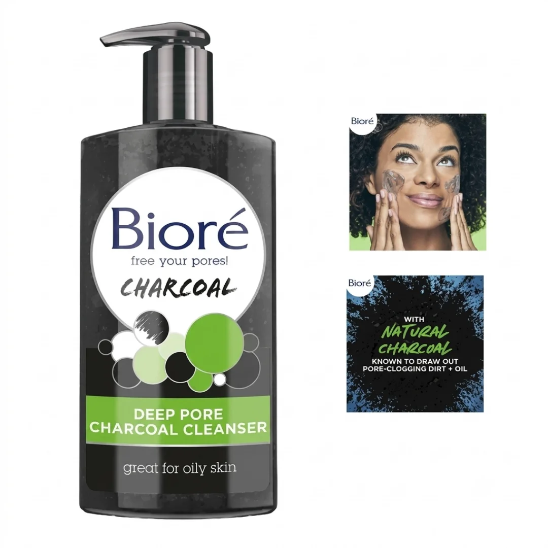 Bioré Deep Pore Charcoal Face Wash Daily Facial Cleanser image 3
