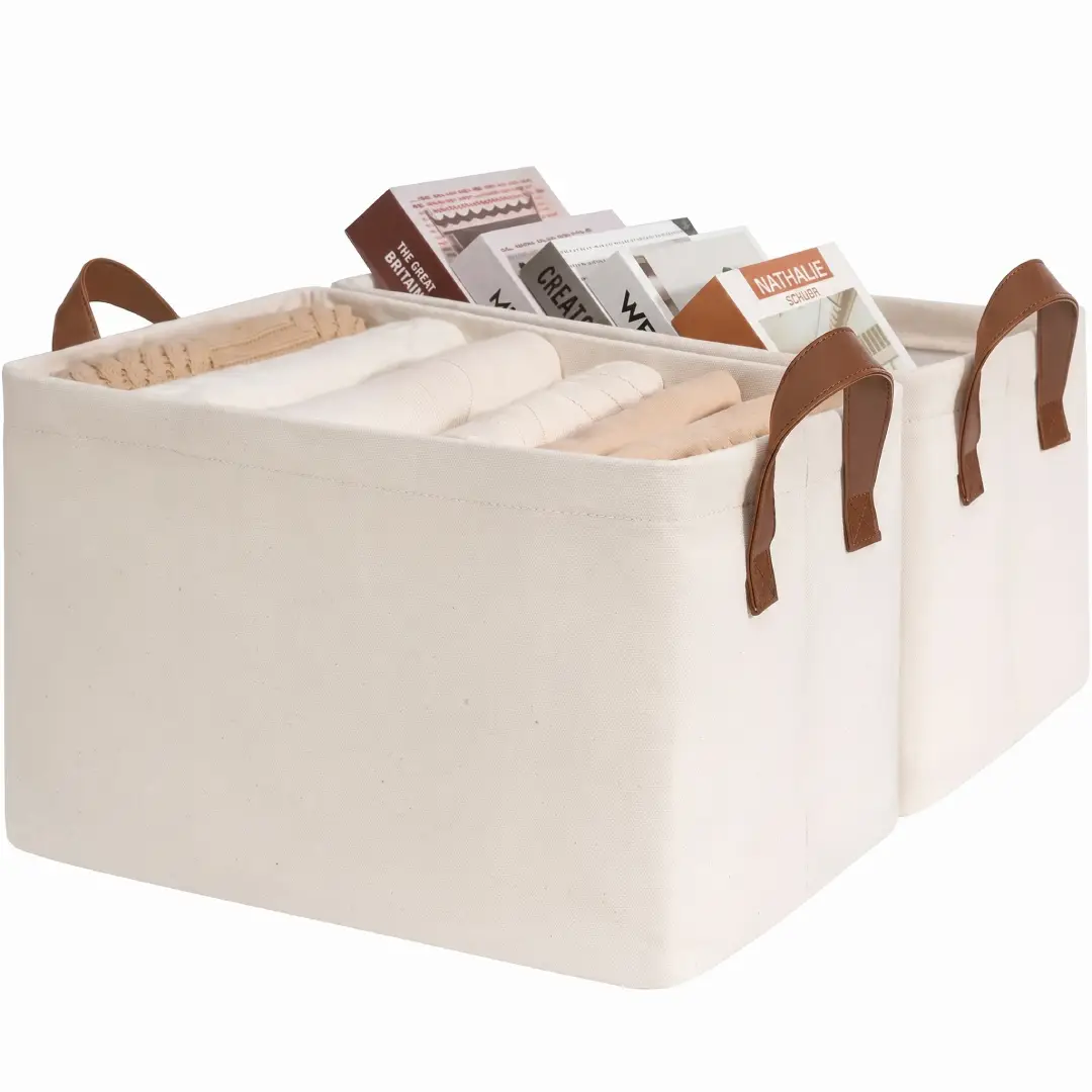 CHICVITA Storage Baskets for Shelves 2 Pack image 1
