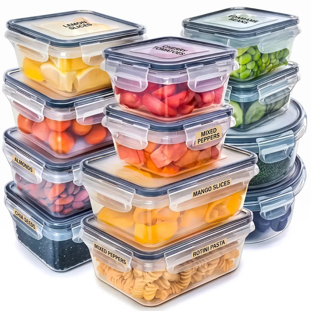 8-Piece BPA-Free Airtight Food Storage Containers with Locking Lids image 1