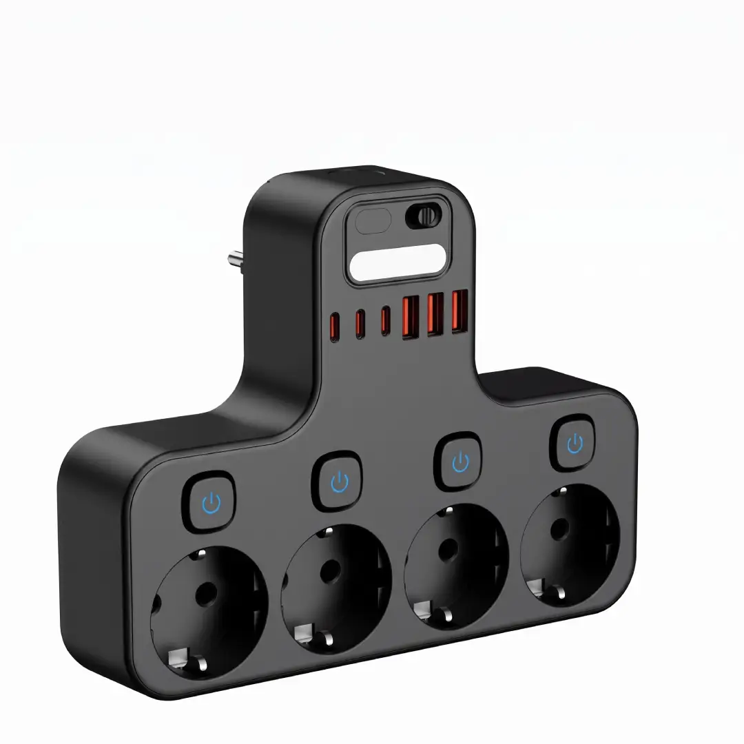4000W EU Plug Power Strip with USB-C Ports, Independent Switches & Smart Night Light image 6