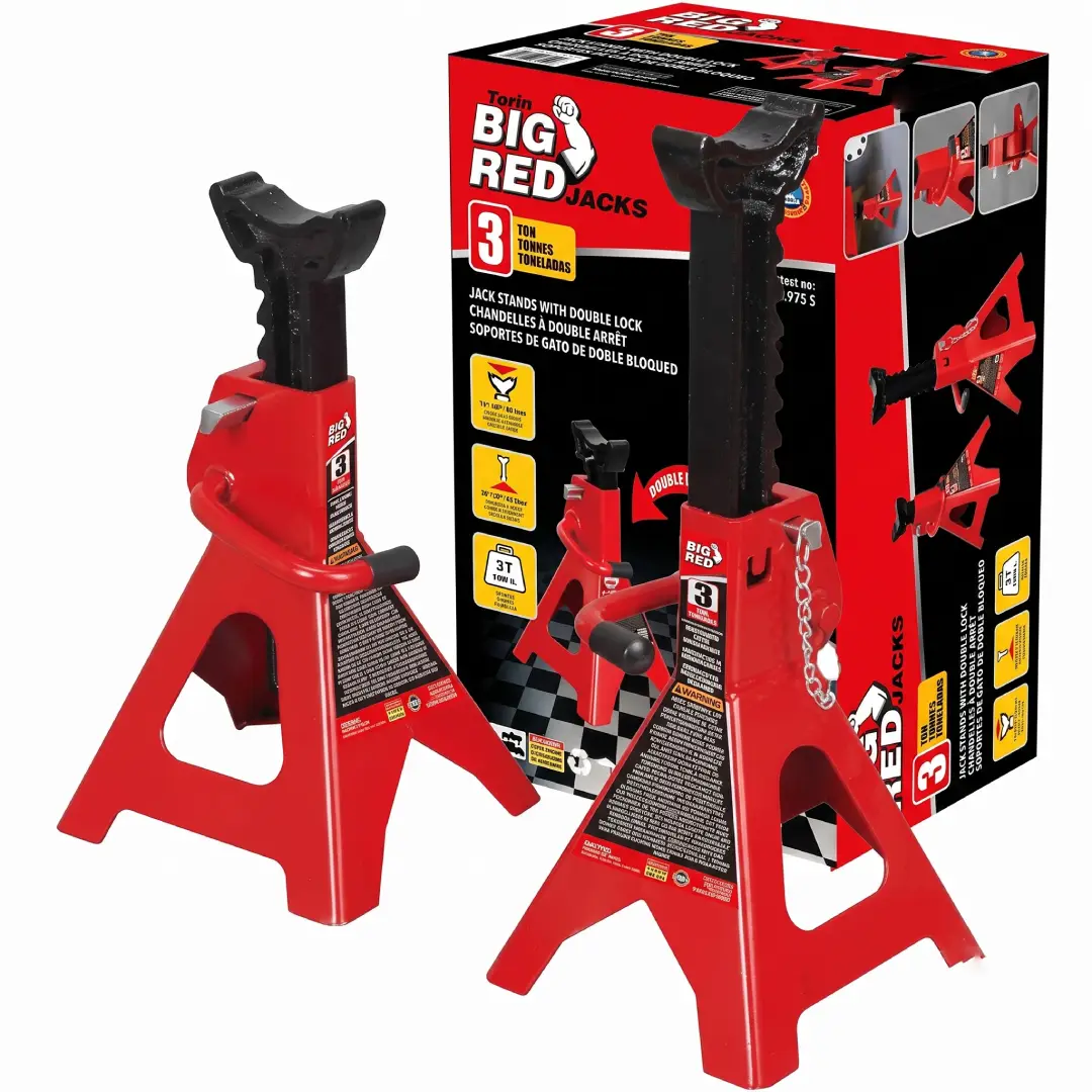 BIG RED 3 Ton Steel Jack Stands Pair 6000 lb Car Lifting Stands image 3