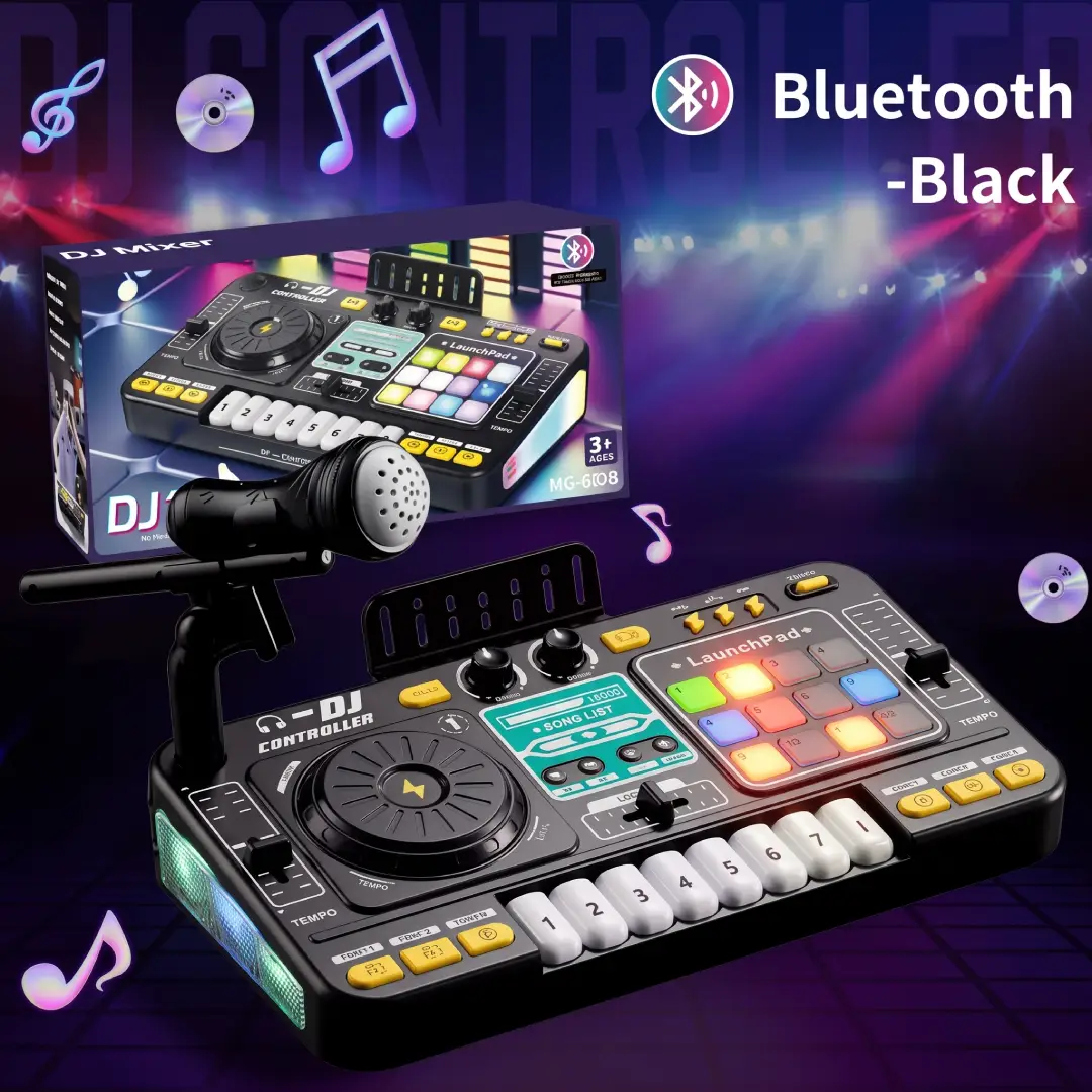 Kids DJ Mixer Controller Toy – Multifunctional Music Effects Keyboard & Electronic Piano Learning Toy image 6