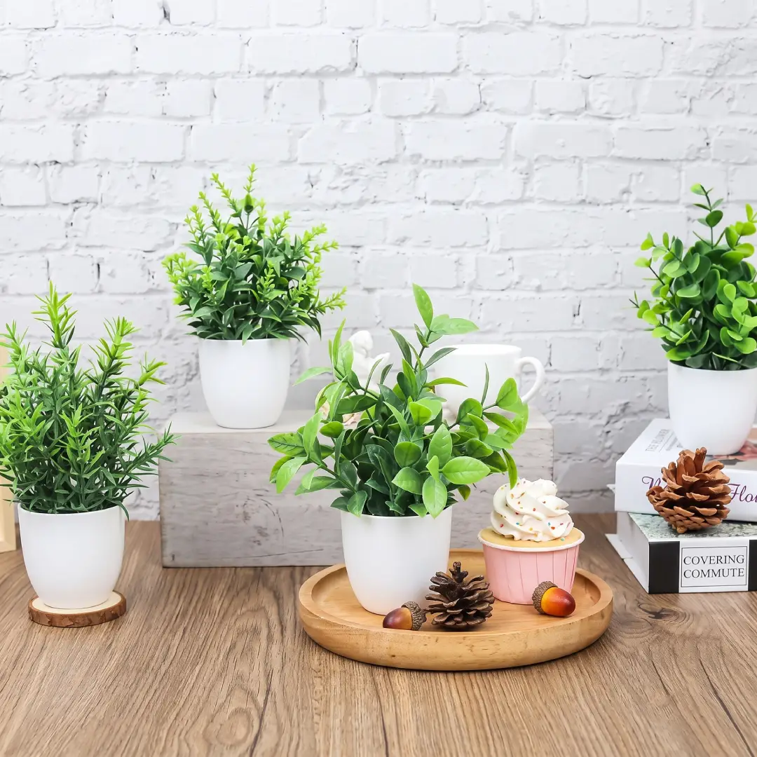 Der Rose 4 Pack Mini Artificial Potted Plants image 3