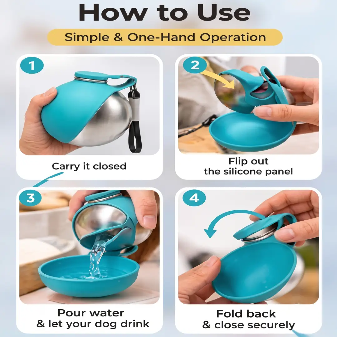 Portable Dog Water Bottle for Small Dogs – 2-in-1 Travel Water Dispenser for Walks, Hiking & Road Trips image 5
