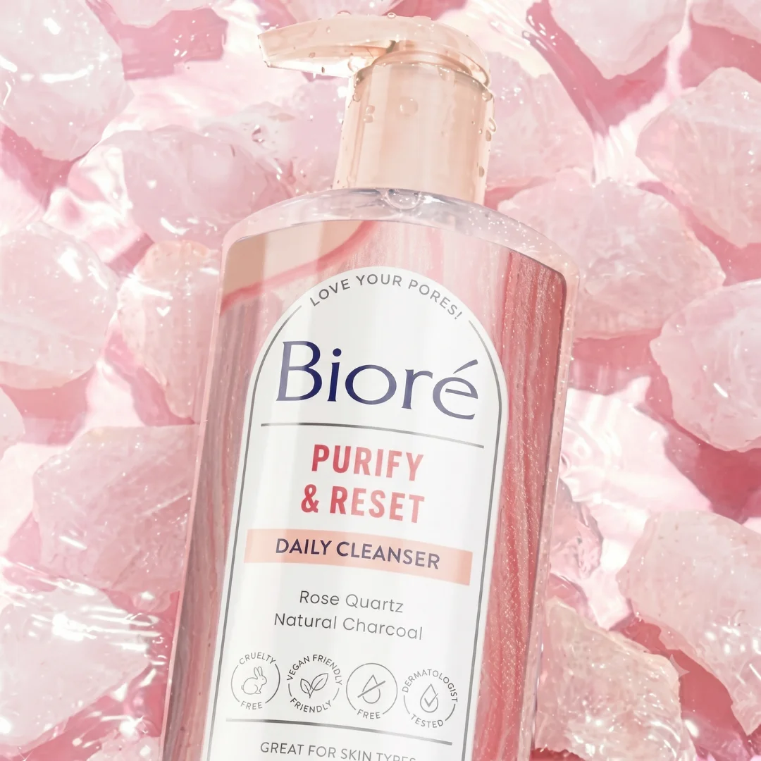 Bioré Rose Quartz + Charcoal Oil Free Daily Purifying Cleanser 6.77 oz image 2