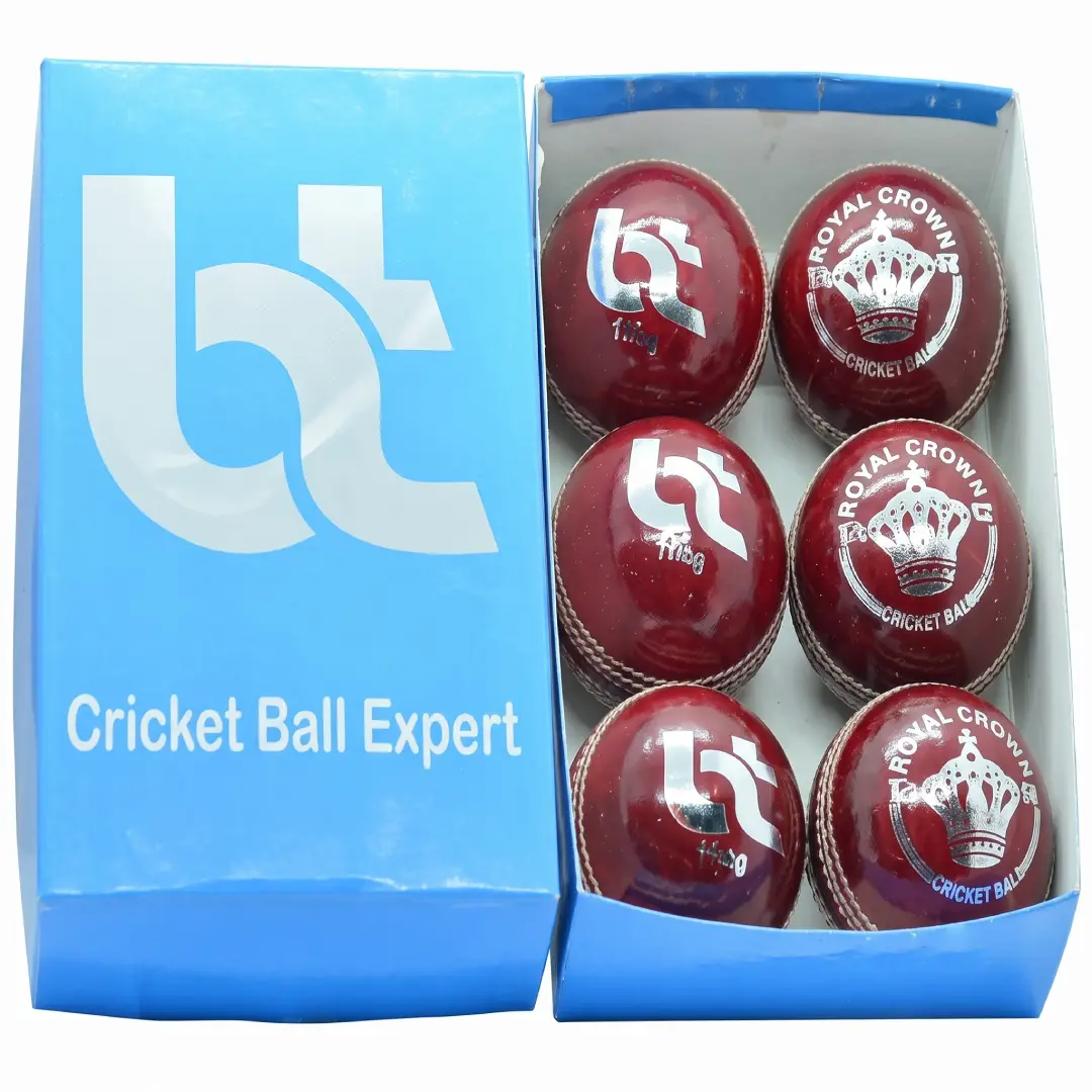 BT Red Leather Cricket Balls Pack of 6 image 3